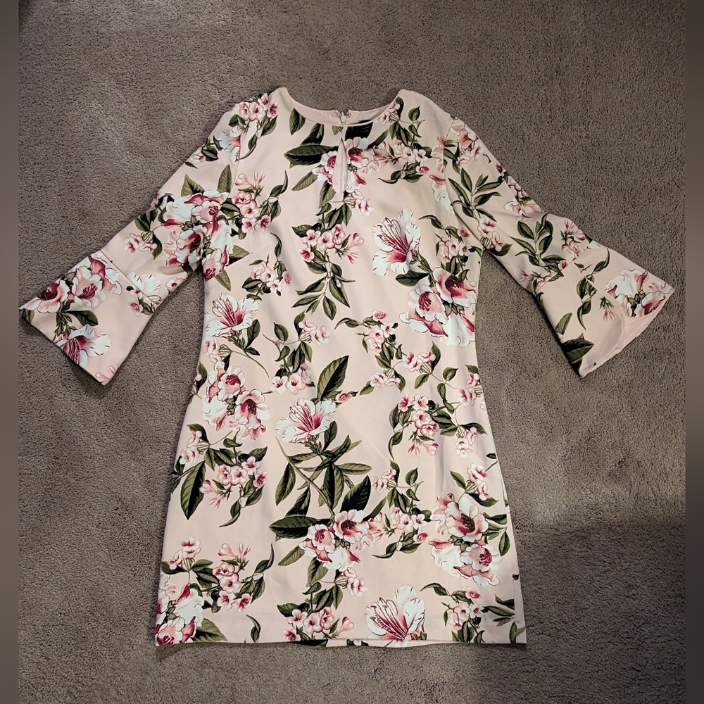 White House Black Market Pink Floral Dress Size 8